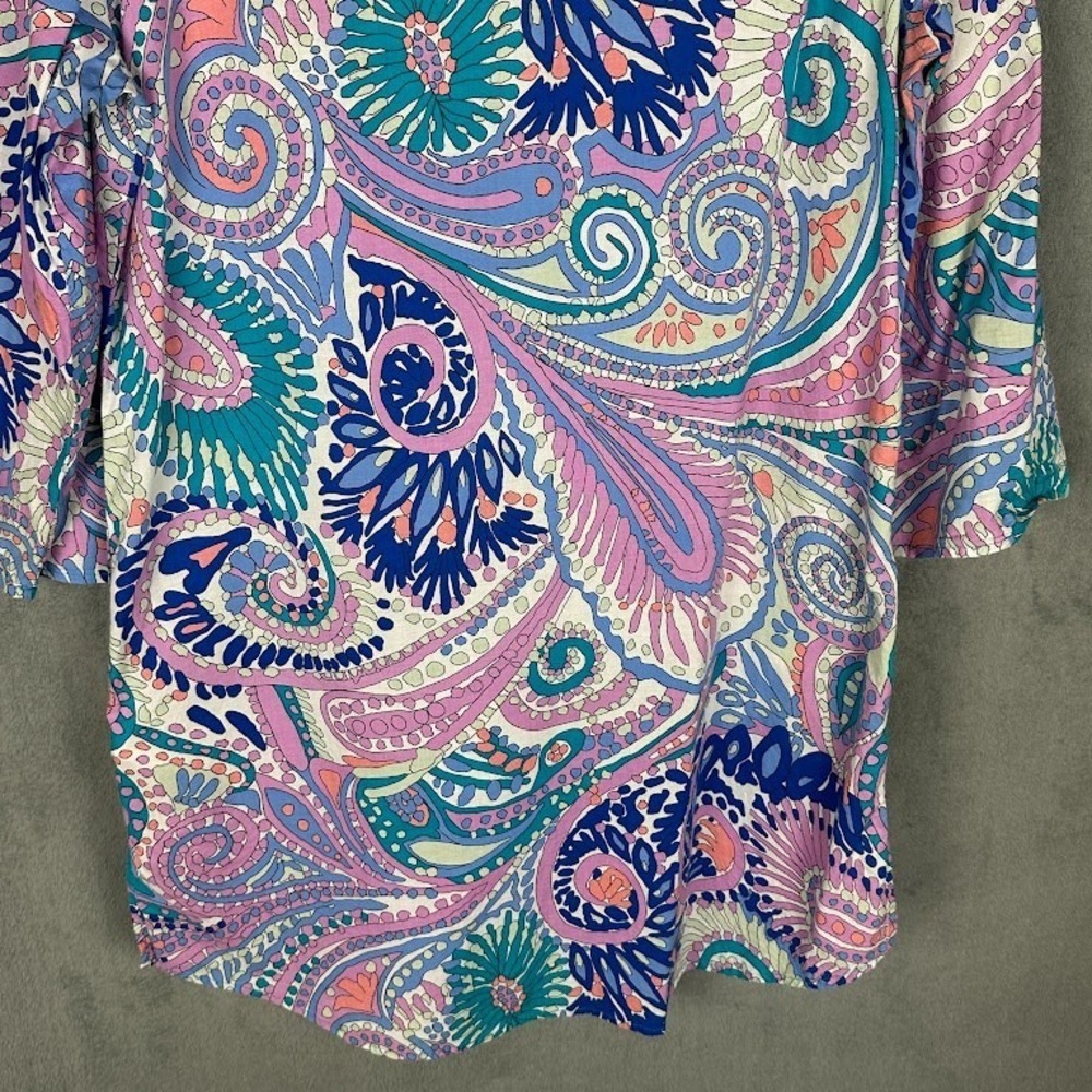 Miraclesuit X Talbots Shirt Dress Coverup Womens Medium Purple Tropical Resort - Picture 7 of 14